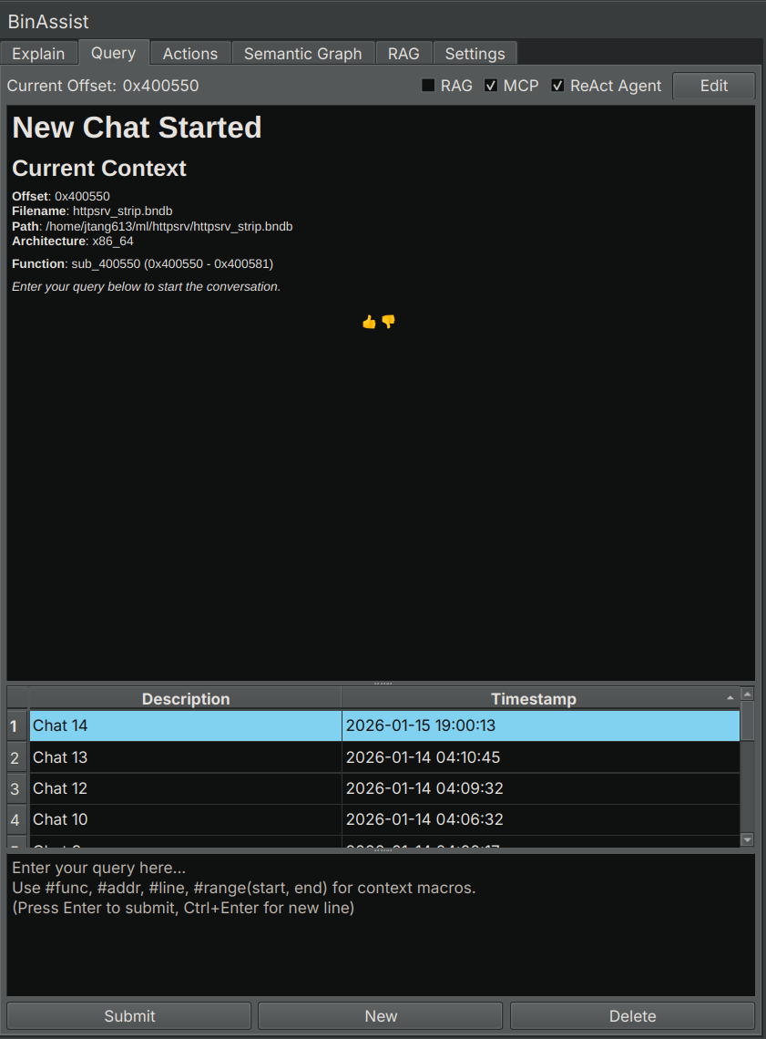 Query Tab Interface