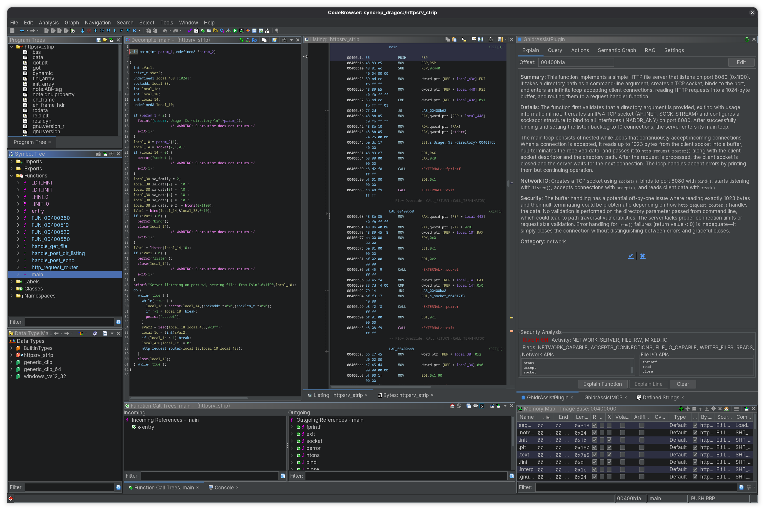 GhidrAssist Main Interface
